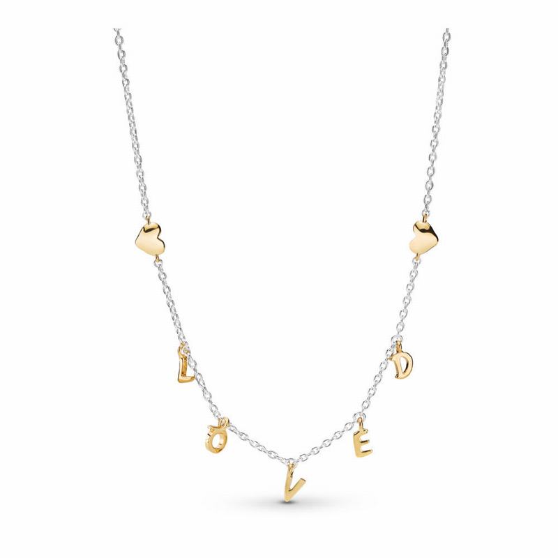 Pandora Shine™ Loved Script Necklace Silver Egypt GL8569472